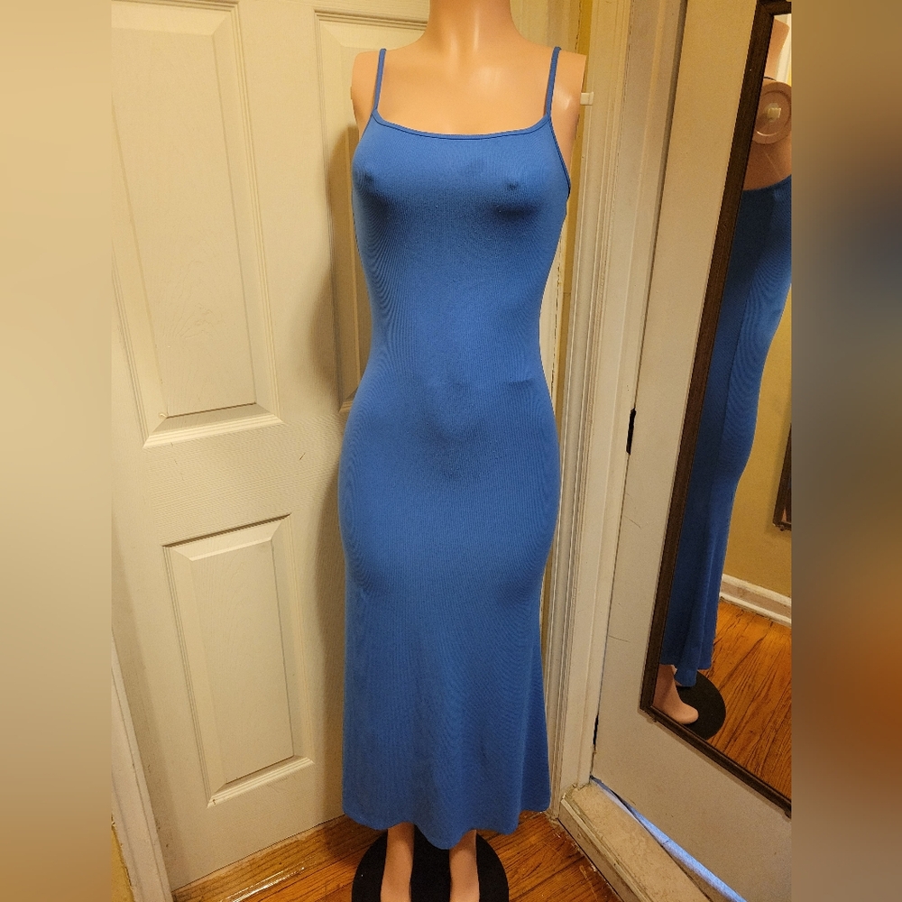 Wild Fable Women's Blue Maxi Spaghetti Straps Dress Size L